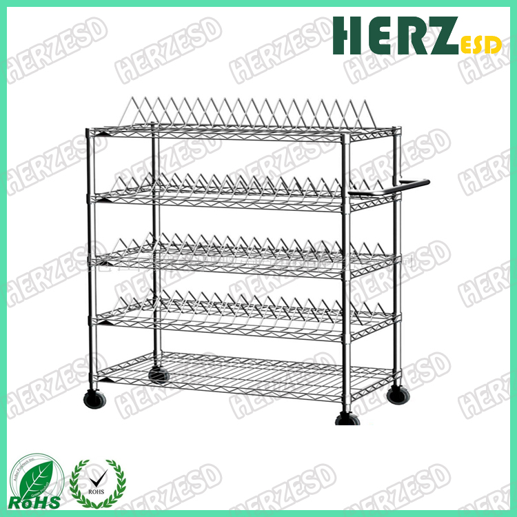 HZ-28104 Three Layers ESD Wire Shelf Reel Trolley