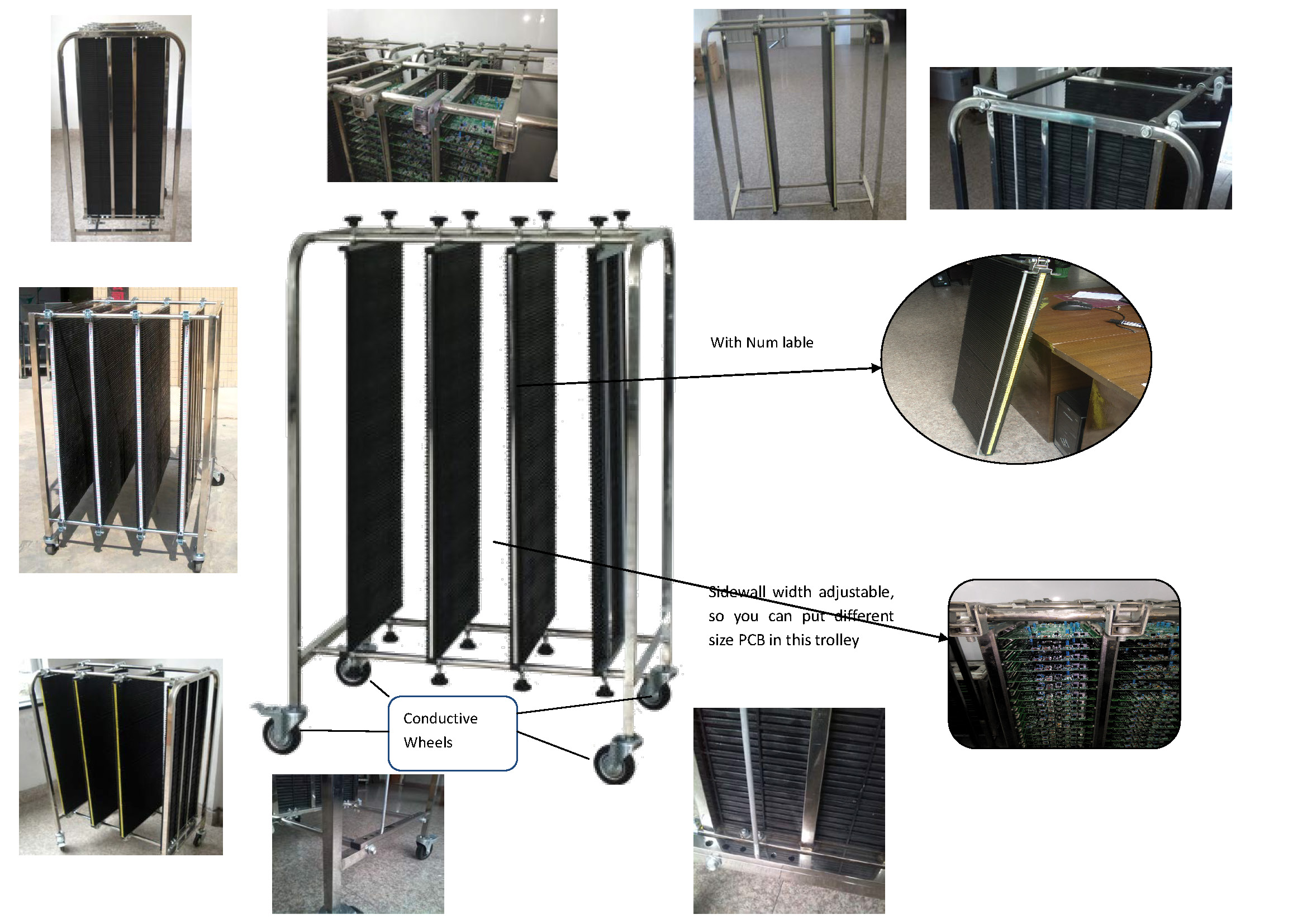ESD PCB Circulation Trolley ESD PCB Storage Cart