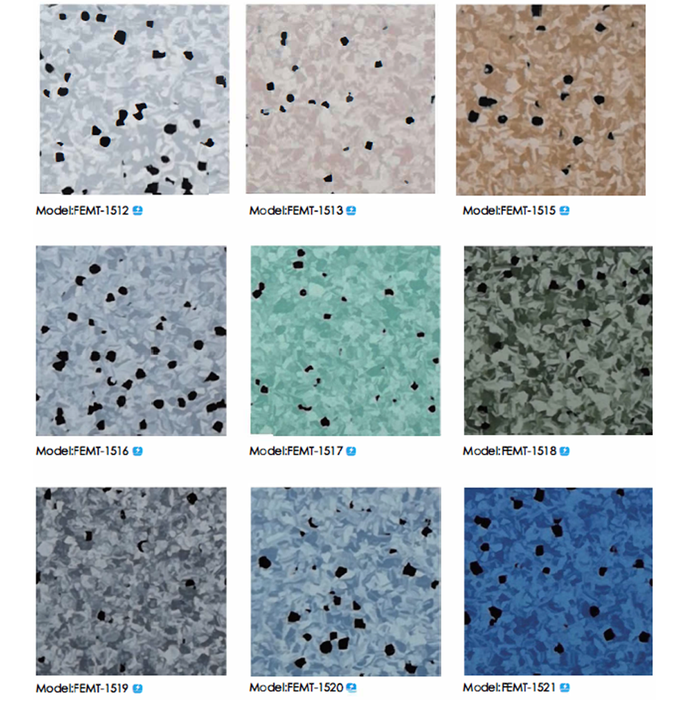 Conductive Flooring Homogeneous ESD PVC Floor Tiles PUR Coated Antistatic Vinyl Flooring esd