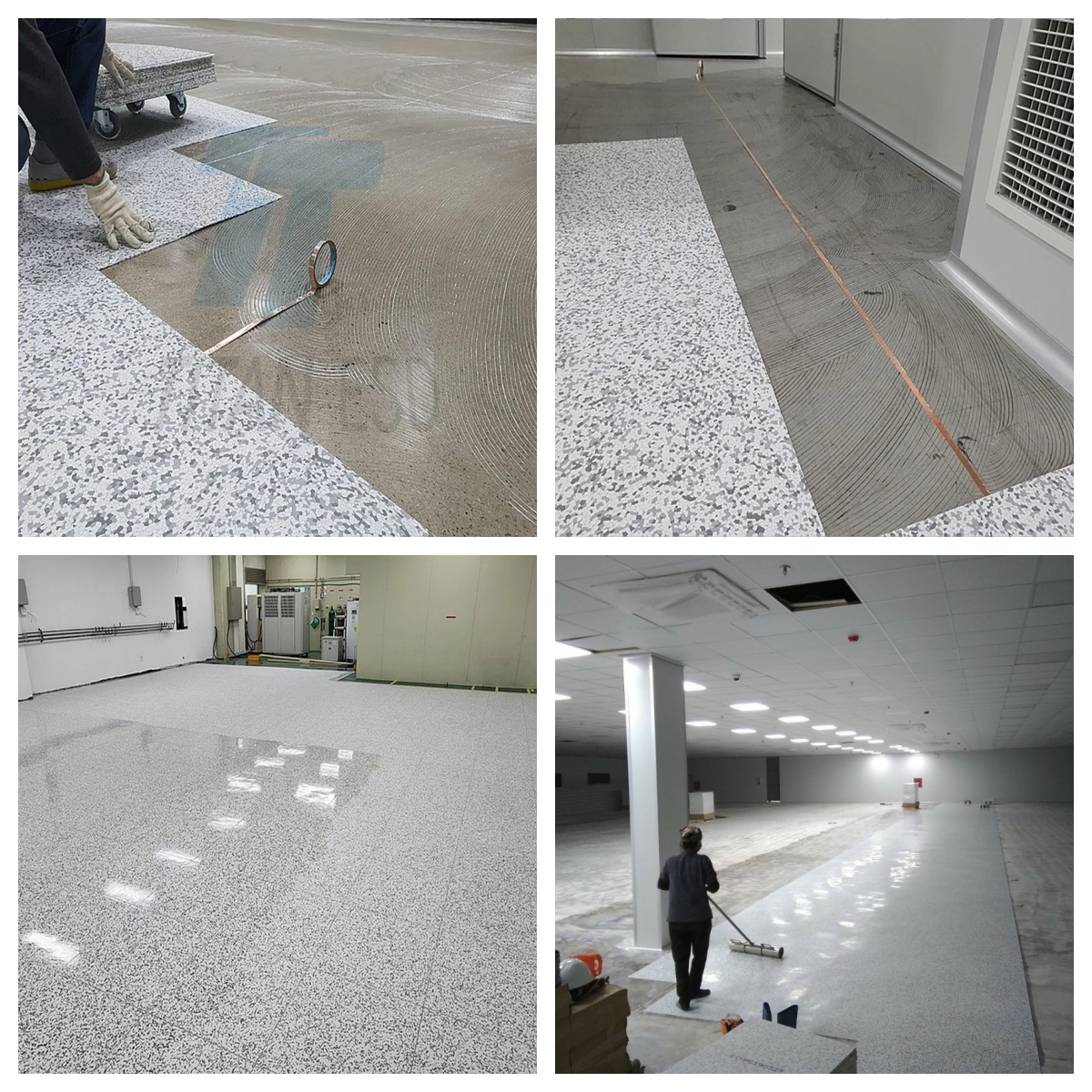 Conductive Flooring Homogeneous ESD PVC Floor Tiles PUR Coated Antistatic Vinyl Flooring esd